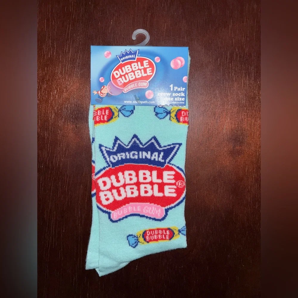 DUBBLE BUBBLE NOVELTY CREW SOCKS NWT MEN’S SHOE SIZE 8-12